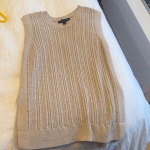 Banana Republic Ribbed Knit Sleeveless Sweater - Beige
